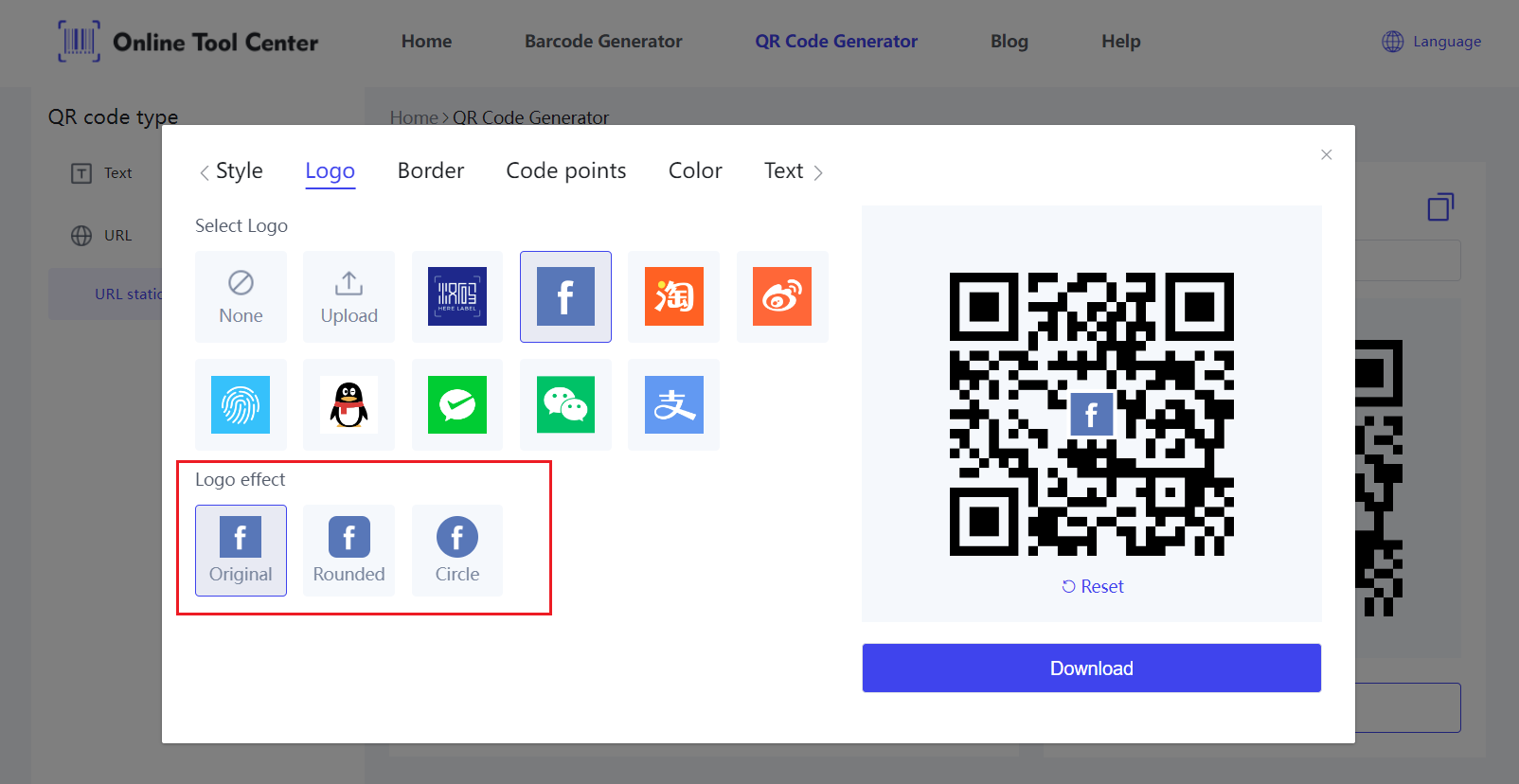 Facebook QR-kode generator med logo.png