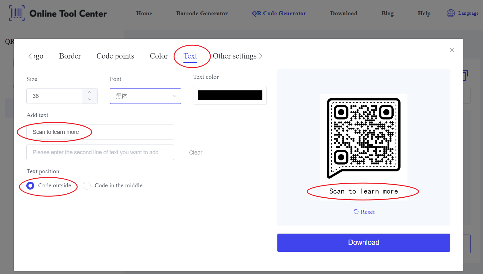 Create QR-kode med en samtale til action.png