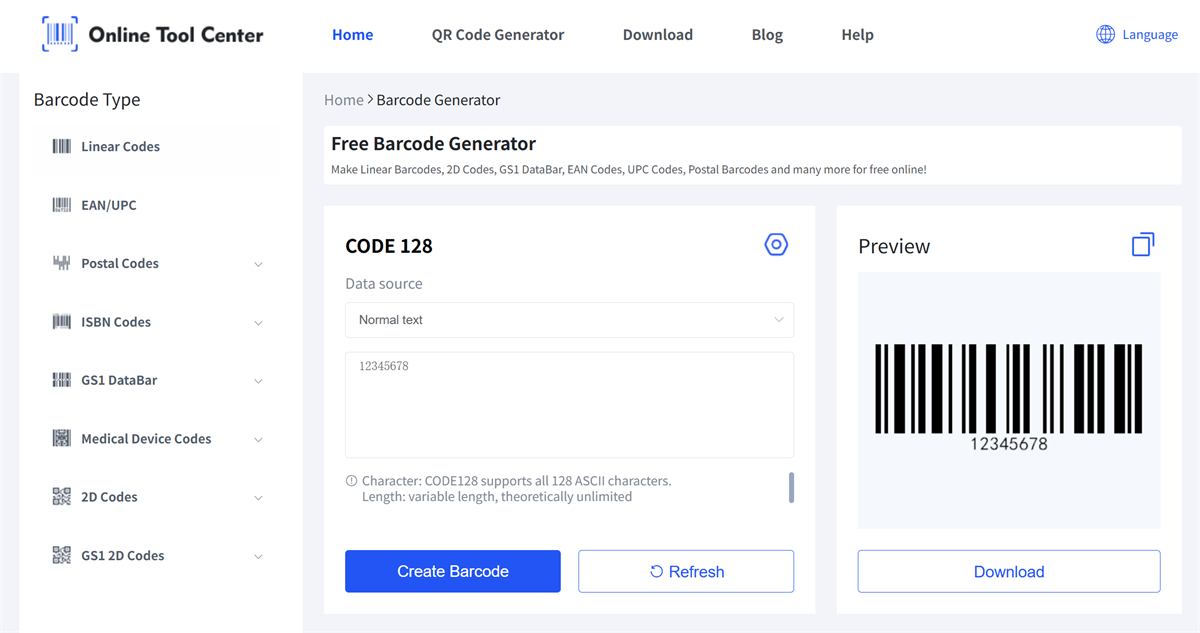 kode 128 barcode generator