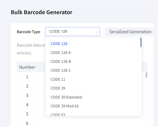 common barcode types