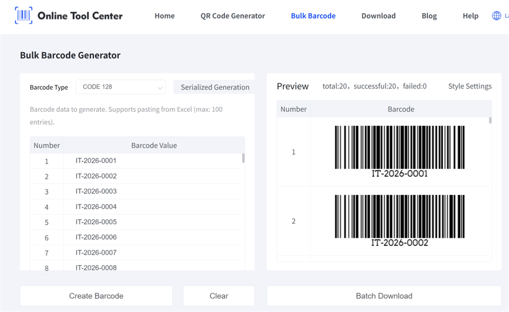 Multiple Barcode Generator