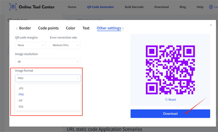 qr code image formats