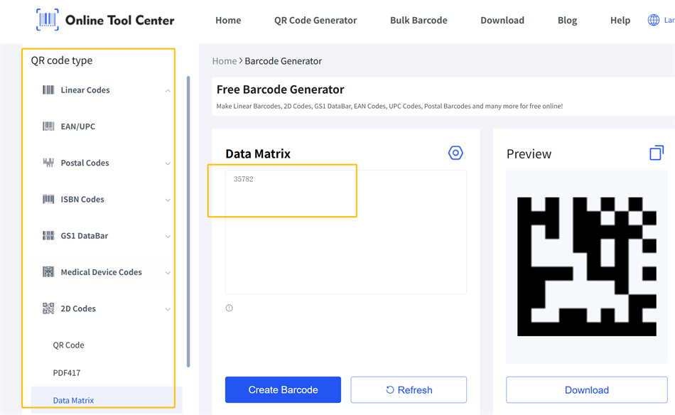 DataMatrix kode generator