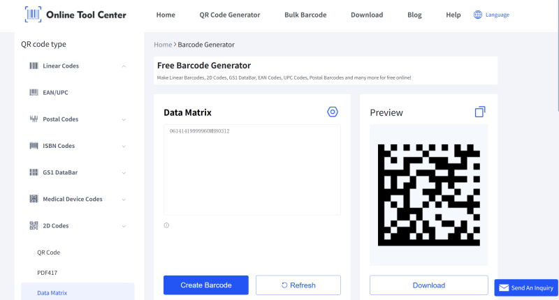 erate UID Data Matrix-kode
