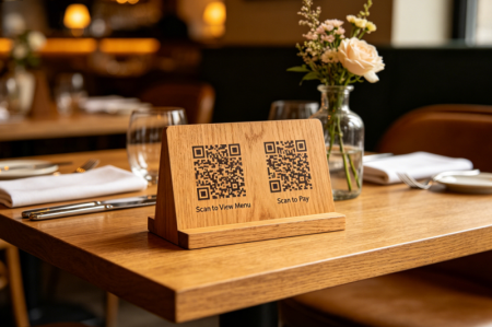 Dobbelt qr-koder i restaurant