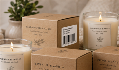 handmade candle with barcode håndlagt lys med barkod