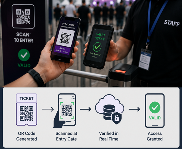 hvordan QR-kode-billettvalifisering fungerer