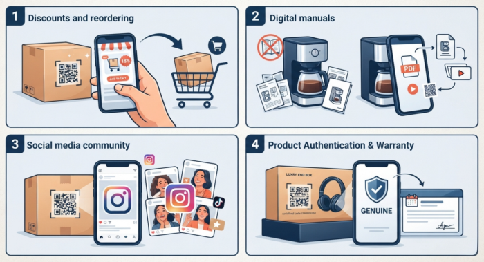 ideer om qr-kode-stikker p&aring; produktpakningen