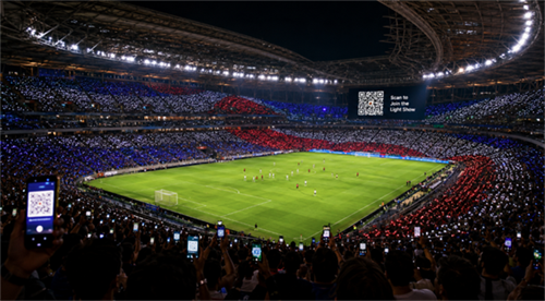 World Cup QR code light show World Cup QR-kode lysshow