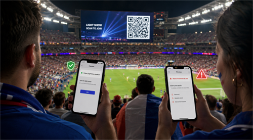 scan qr code at a world cup match Skanner qr-kode på en verdenskopp match