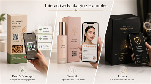Interactive packaging examples Interaktive pakningseksempler
