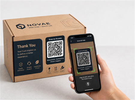 scan qr code on packing box skanne qr-kode på pakningsvedlegget