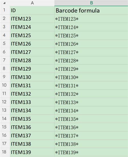 asset id excel eiendom ID excel