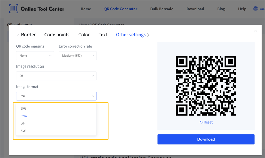qr kode image format