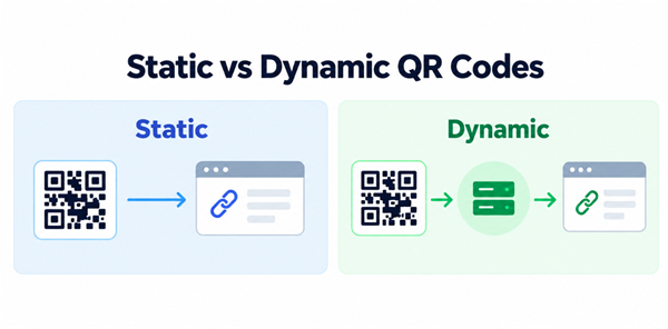 Static vs Dynamic QR Codes Statisk vs dynamiske QR-koder